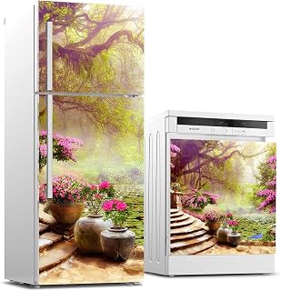 Buzdolabı ve Bulaşık Makinası Beyaz Eşya Sticker Kaplama 3D Kırmızı Gül
