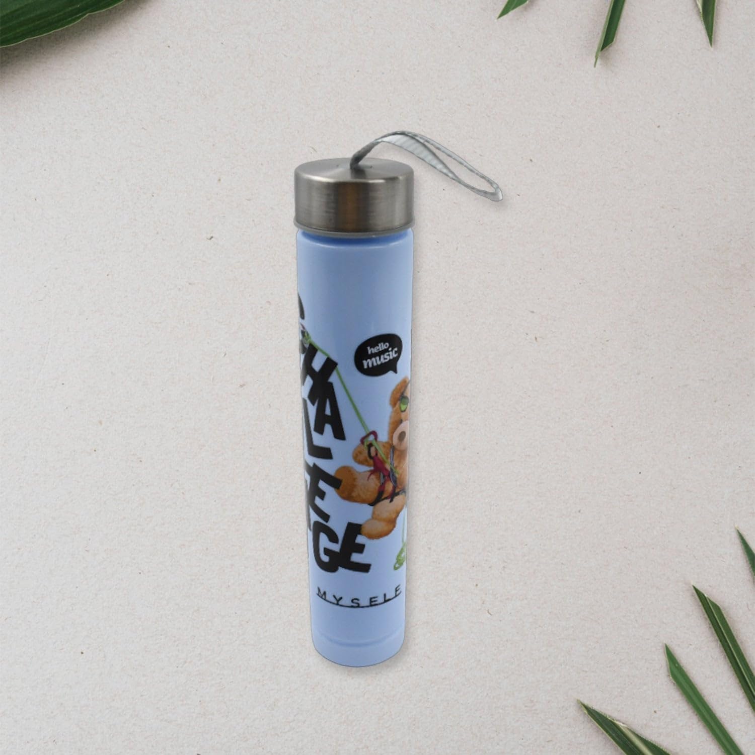 3-Pc Plastic Water Bottle Set - Leak-Proof, Printed Design for Sports