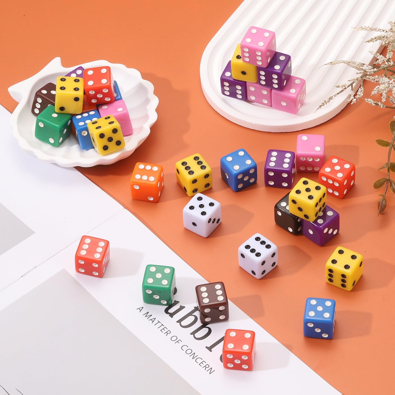 QUARKZMAN 36 Dados Acrílicos D6 De 19 Mm, Opacos, En Blanco, Resistentes Y Grandes, Para Juegos De Mesa, Fiestas Y Actividades Creativas