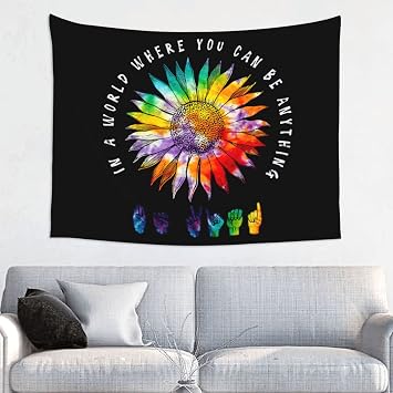 Zusolf Be Kind Sign Language Deaf Awareness Asl Tapestry Tapestry For Bedroom Aesthetic, Room Decor Wall Hanging For Room, Tapestries For Bedroom Living Room Dorm Farmhouse, 29"X37"