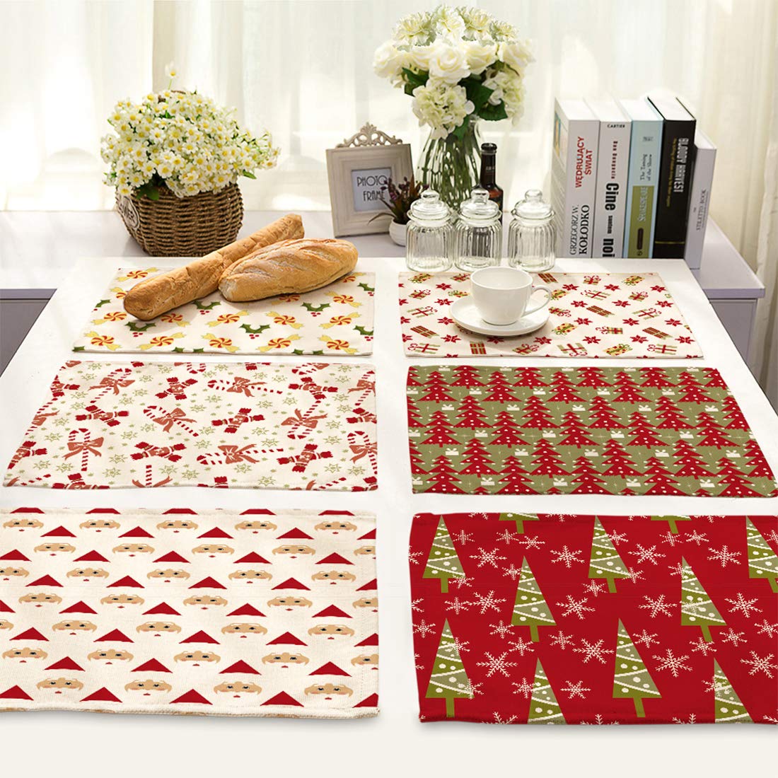 Lot De 6 Sets De Table X-Labor Coton/Lin 42x32cm - Design Moderne Motif A