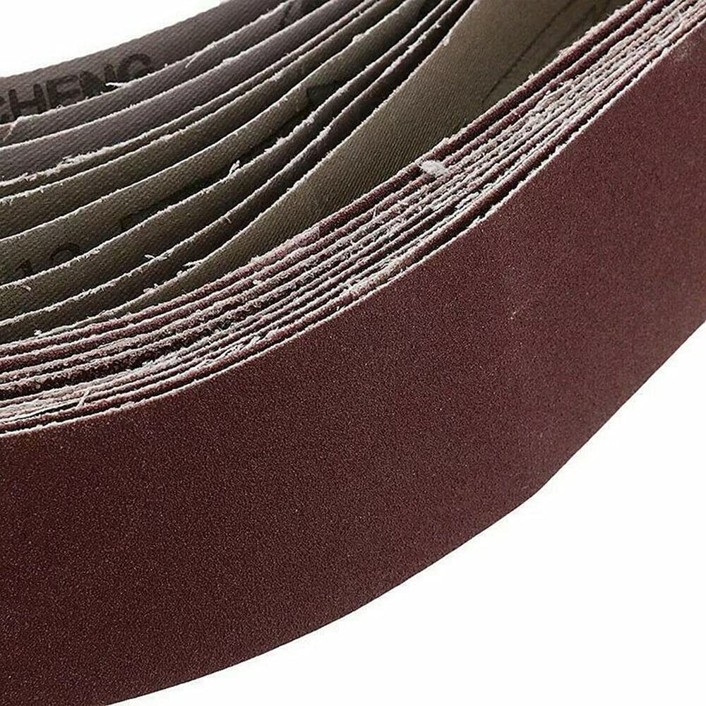 Banda de lijado, banda pulido papel lija, 10 piezas abrasiva 50 x 686 mm for lijadora madera y metal, bandas grano 40-1000, accesorios