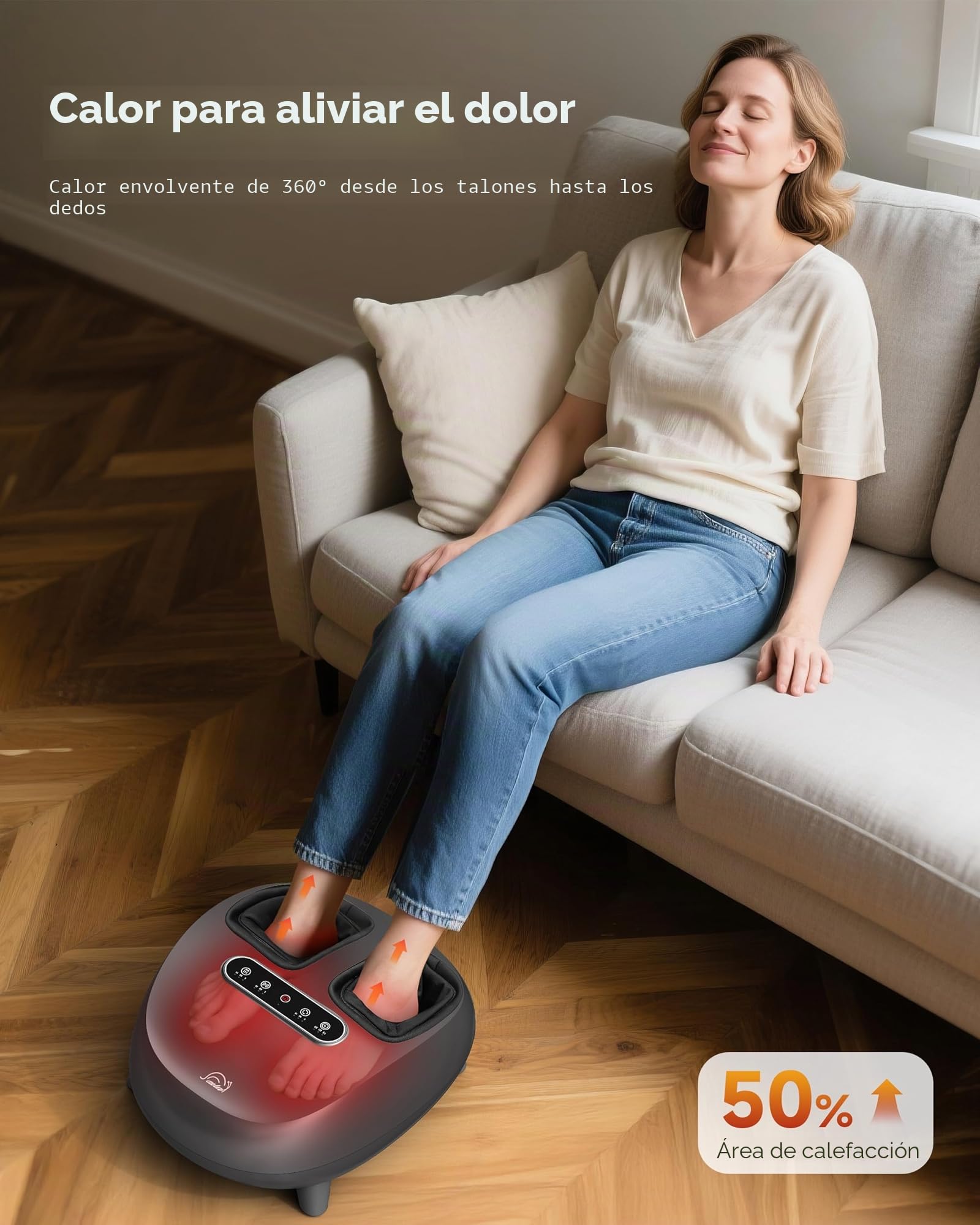Snailax Masajeador de pies con calor y mando a distancia, masajeador de pies Shiatsu con compresión, regalo para mujeres y hombres, apto para tallas hasta la 48.