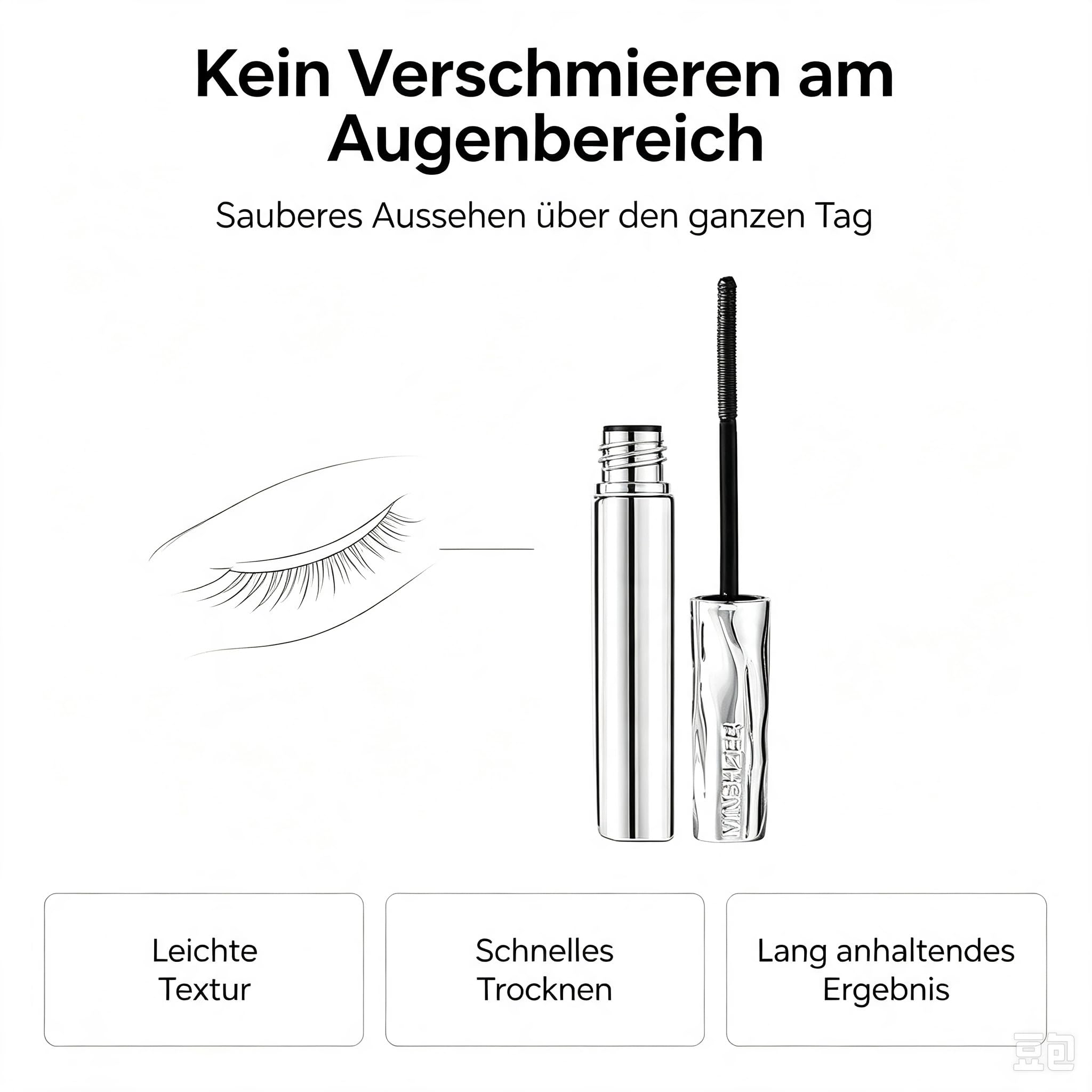 Cladory Wasserfeste Mascara für 4D Verlängerung & Volumen, Schwarz