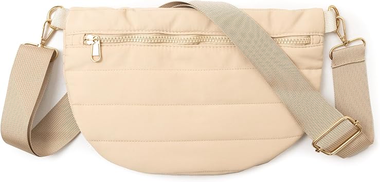 Bum Bags for Women Belt Bag Nylon Crossbody Purse Puffy Sling Fanny Pack Waist Chest Shoulder Bag