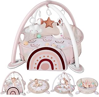 4-in-1 Baby Play Mat Baby Gym,Tummy Time Mat for Floor Activity Gym Ball...