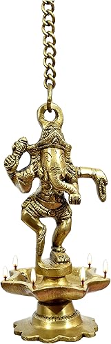 Miniatura 2 de Ganesh - Diya colgante de latón  Lámpara de latón  Diya de latón Diwali  Regalos de inauguración de la casa para el nuevo hogar