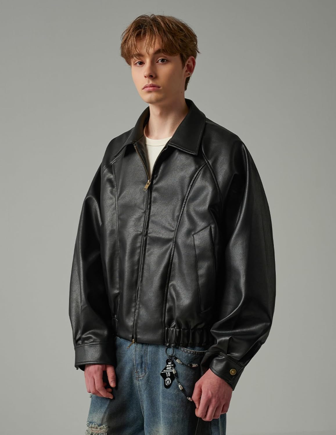 Vamtac Faux Leather Jacket Y2k Motorcycle Bomber Jackets Moto Biker Streetwear Fit Commute Daily Casual Coats Unisex Top - Image 2