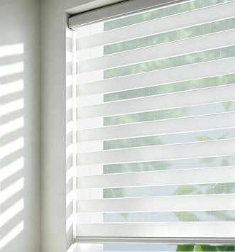 Color-Matched Custom Cordless Zebra Blinds, Light Control for Day and Night, Privacy Light Filtering Dual Layer Window Shade, Energy-Saving Cordless Zebra Blinds for Windows, Window Shade