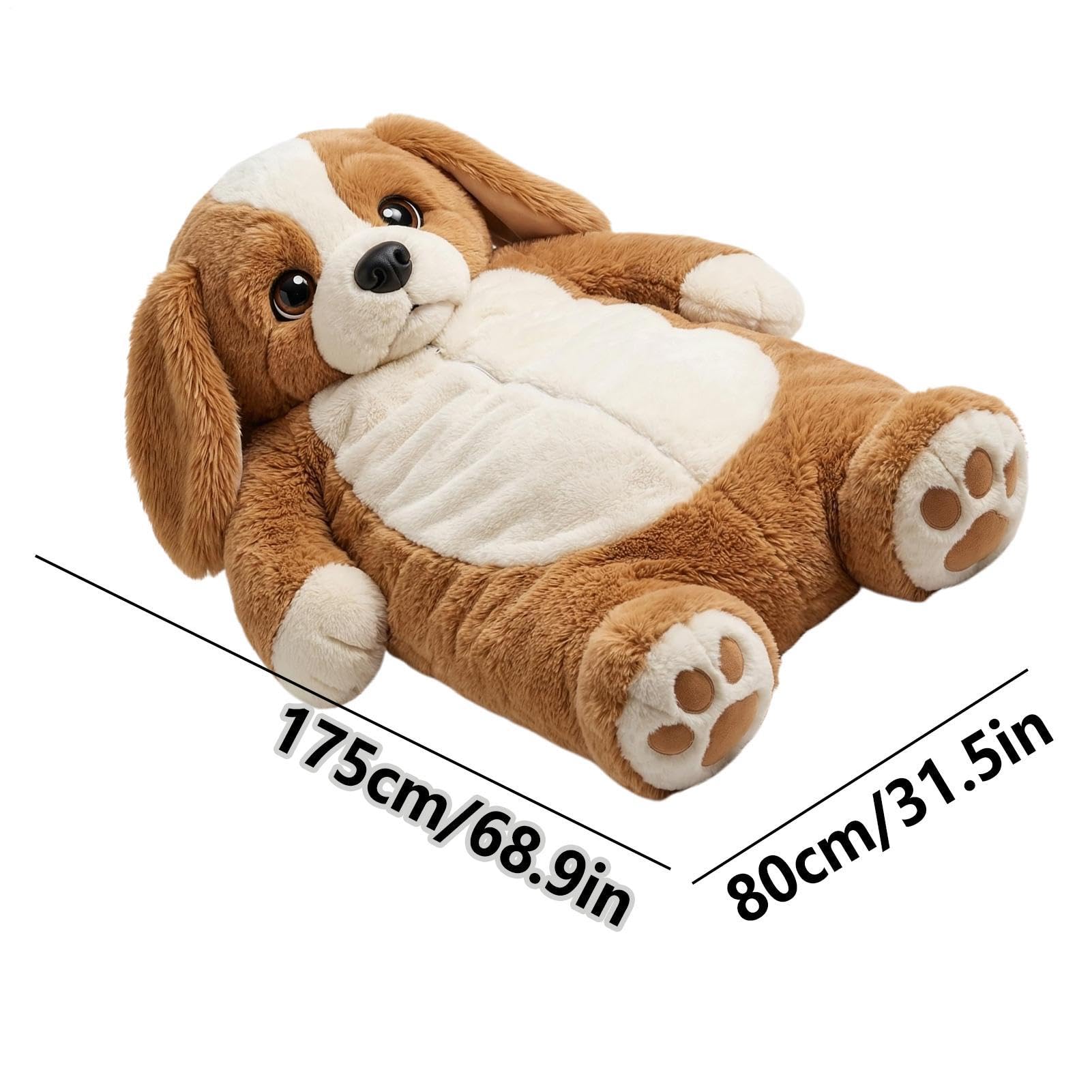 Dog Sleeping Bag For Humans | Adorable Dogs Envelope Sleeping Bag | Adults Soft Plush Animal Mattress, Warm Comfortable Lounging Blanket For Women Men, Home, Camping, Sleepovers — view 5