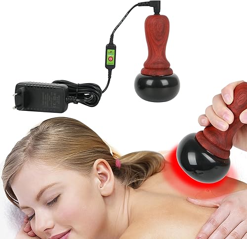 Miniatura 8 de Piedras calientes para masaje, masajeador corporal eléctrico con temperatura ajustable, piedra natural Bian Gua Sha, kit de masajeador de raspado