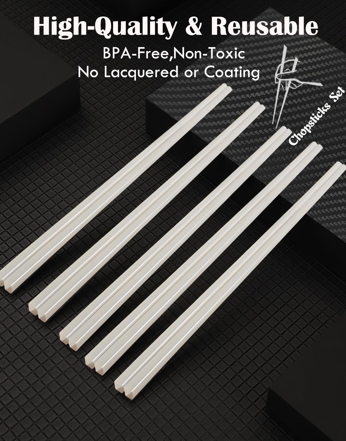 Elegant Ceramic Chopsticks Set - Gift Box Included -3 Elegant Ceramic Chopsticks Set - Gift Box Included -3
