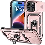 Cas conçu pour iPhone 14 5G, iPhone 14 Case 6.1'' avec couverture de caméra & Kickstand Couverture de protection antichoc pour les militaires iPhone 14