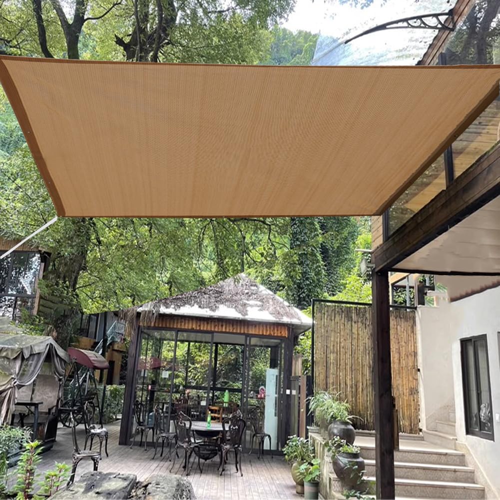 Pergola et terrasse fraîches grâce à la toile d'ombrage de jardin 90%