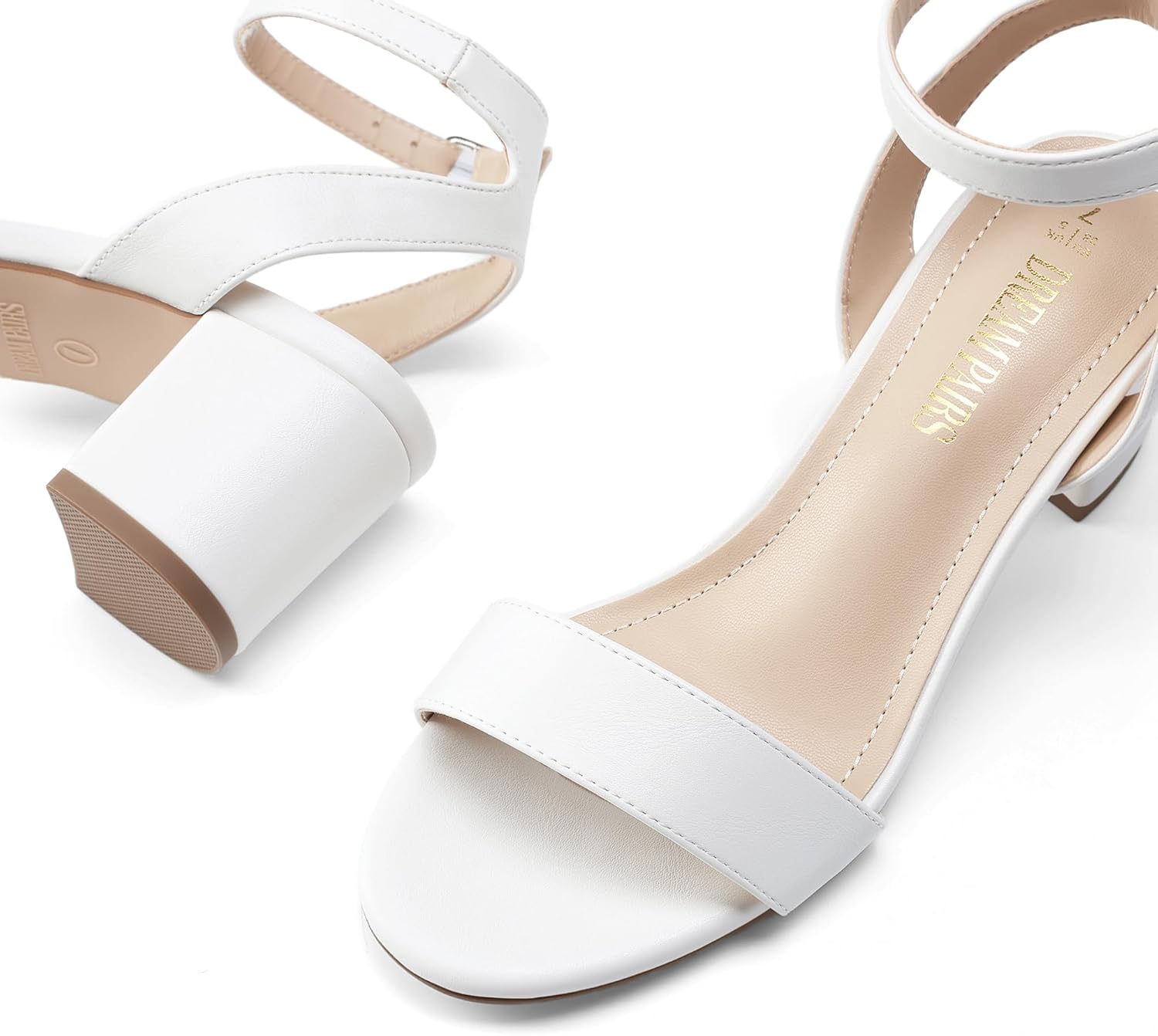 DREAM PAIRS Women's Open Toe Ankle Strap Low Block Chunky Heels Sandals Party Dress Pumps Shoes - Image 7