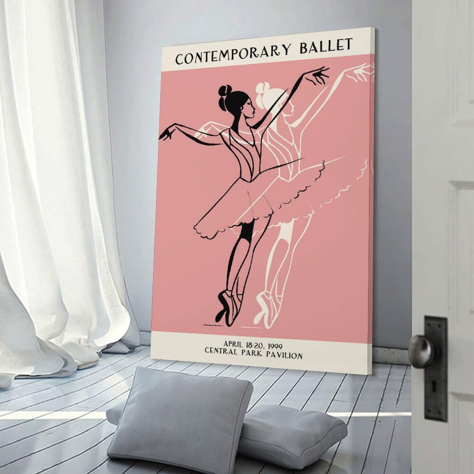 Junmoney Retro Ballet Room Decor Wall Art 24x36inch(60x90cm), for Corridors, Hallways Or Apartment Entries, Decorative Wall Art for Narrow Spaces