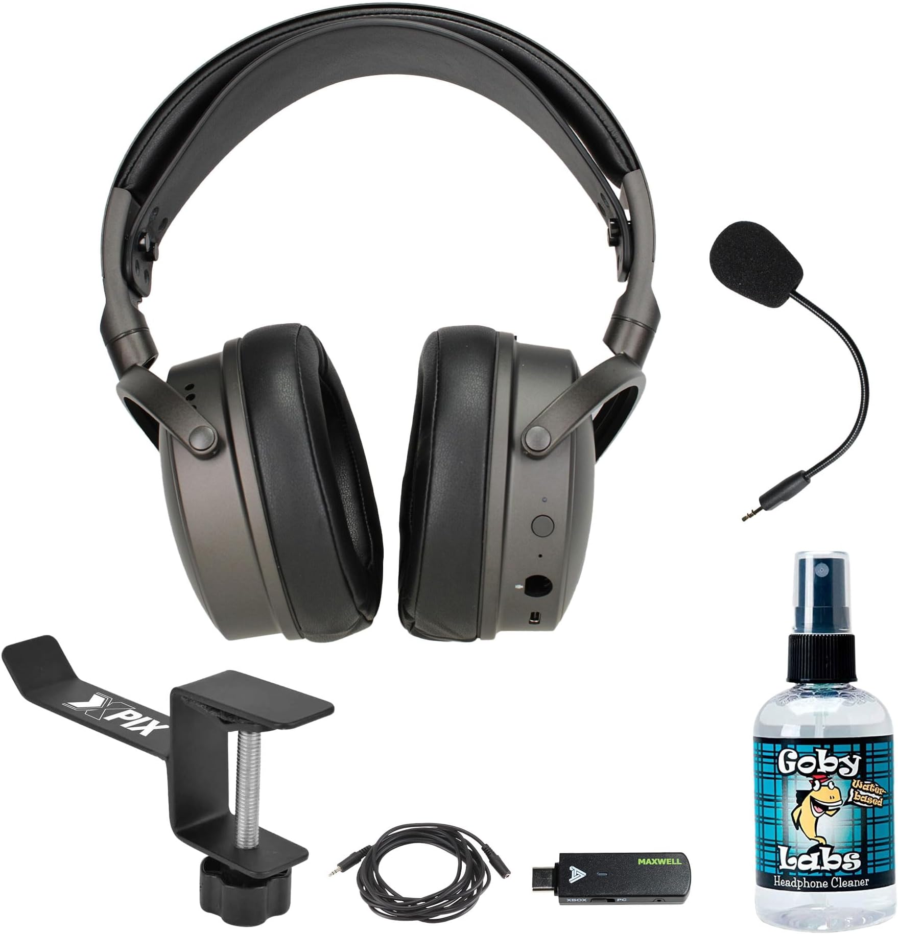 Maxwell Wireless Gaming Headset Bundle for Xbox X|S, Includes Headphone Holder, Cleaner, Stereo Plug/Jack, and Case