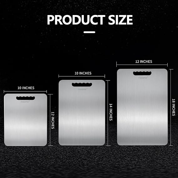 Titanium Cutting Board For Kitchen-Cutting Board Double Side Food Grade,Pure Cut Titanium,Durable Dishwasher Safe Easy to Clean Medium Size (14''Lx10''W)
