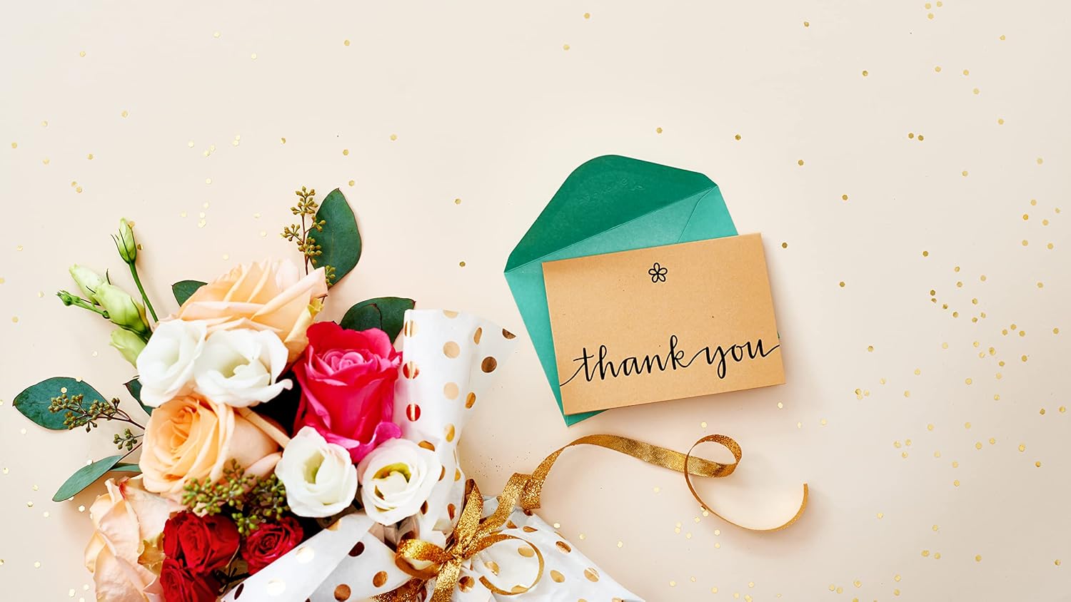 Papyrus Thank You Cards with Envelopes, Kraft with Flower (14-Count)