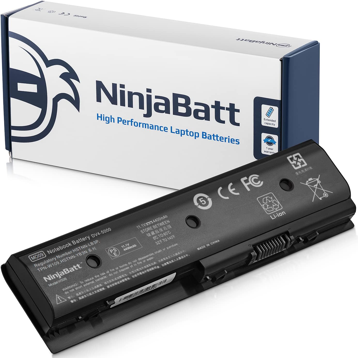 NinjaBatt Battery for HP 699468-001 671731-001 M006 MO06 MO09 672412-001 M6-1105DX HSTNN-YB3N HSTNN-LB3N M6-1205DX HSTNN-UB3N M7-1015DX M009 TPN-W106 - High Performance [6 Cells/4400mAh/49Wh]