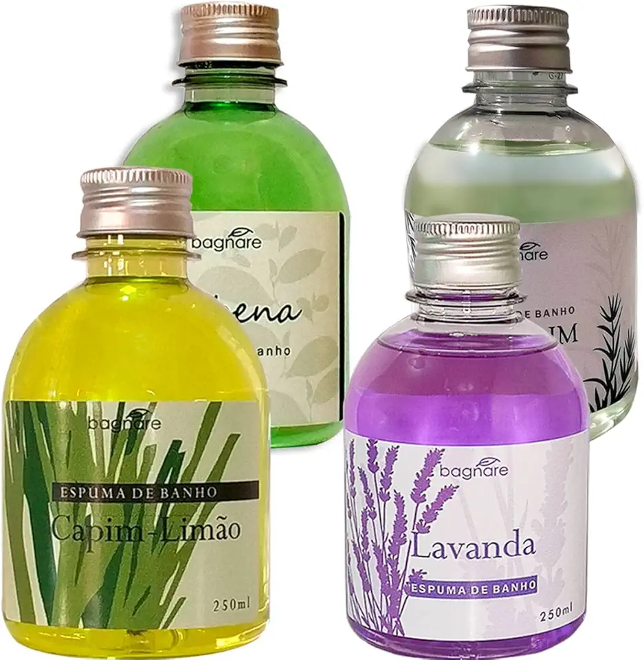 Bagnare Espuma de Banho Hidro Relaxante Refrescante 4 Aromas 250ml Cada
