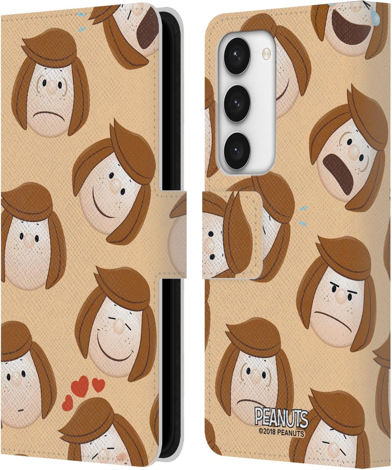 Head Case Designs Officially Licensed Peanuts Peppermint Patty Character Patterns Leather Wallet Case Compatible with Samsung Galaxy S23 5G