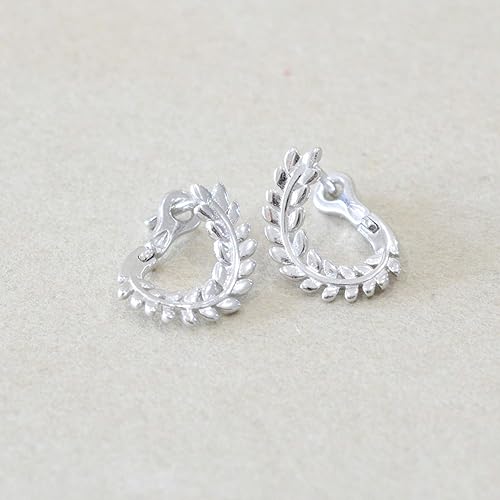 Miniatura 9 de Small Vine Huggie Earrings in Sterling Silver with Gold Finish