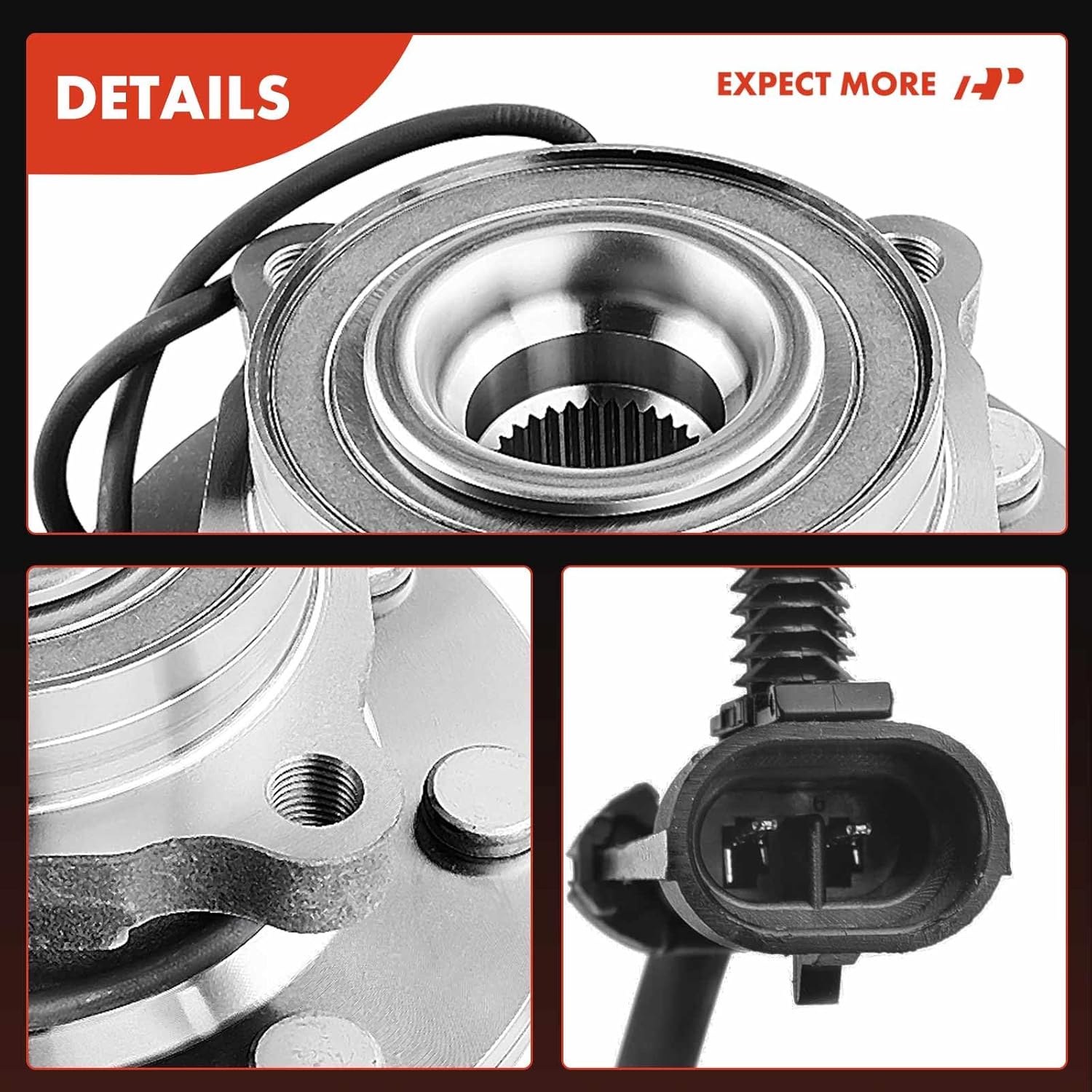 A-Premium Front Wheel Bearing and Hub Assembly with ABS & 8-Lug Compatible with Chevrolet Silverado 1500 2500, Suburban 2500, Avalanche 2500 & GMC Sierra 1500 2500, Yukon XL 2500, RWD Only