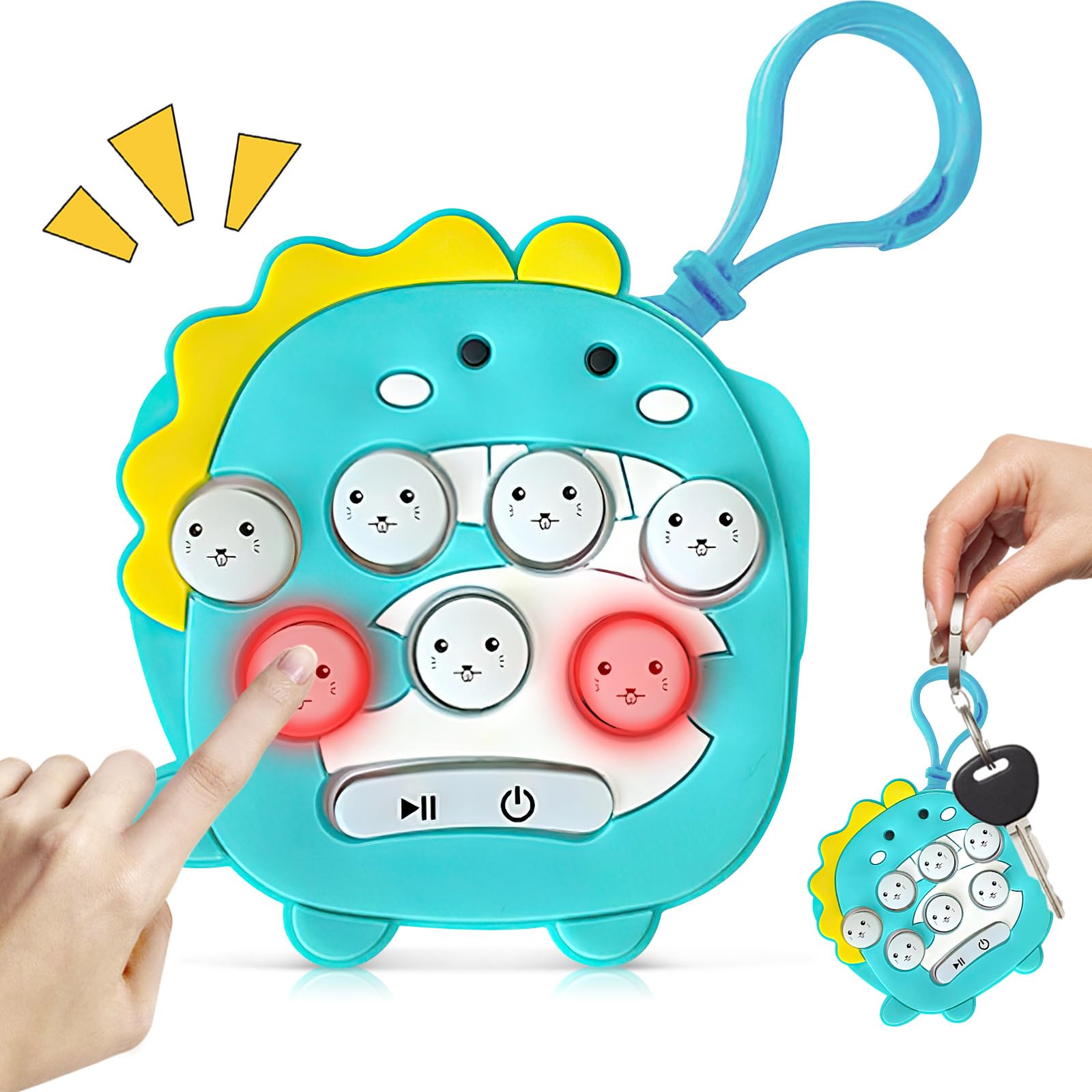 Photo 1 of Cartoon Whack a Mole Game Toy, Keychain Fidget Fast Push Game Console, Adult Fidget Toys, Handheld Game for Kids Light Up Fidget Toy, Stuffed Holiday Party Favors?Green? Green Push Game