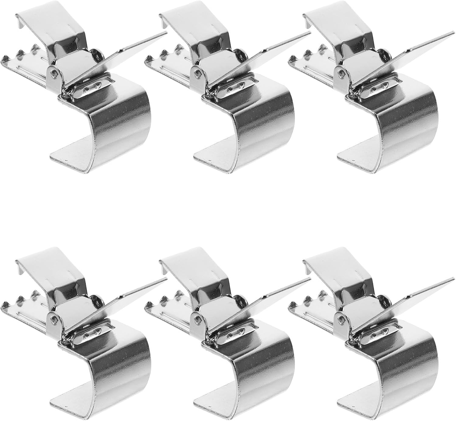 Toyvian 6pcs Stainless Steel Carpet Clips and Rug Holders, Silver Curtain Hangers Clamps for Displaying Blankets and Tapestries, Home Window Treatment Hardware