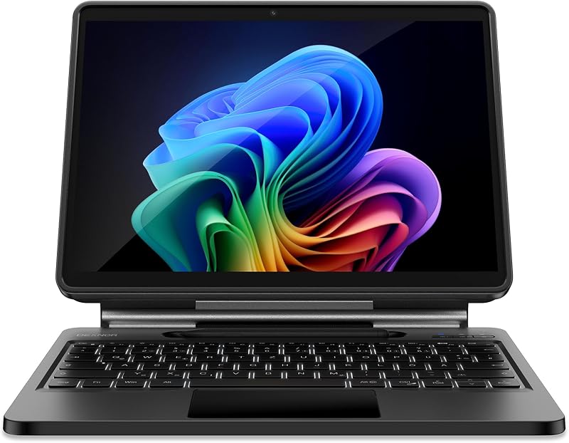 Husă Dexnor pentru Surface Pro 11, 10, 9 cu tastatură, suport magnetic flotant stil Magic, touchpad, iluminare de fundal și suport pentru stilou