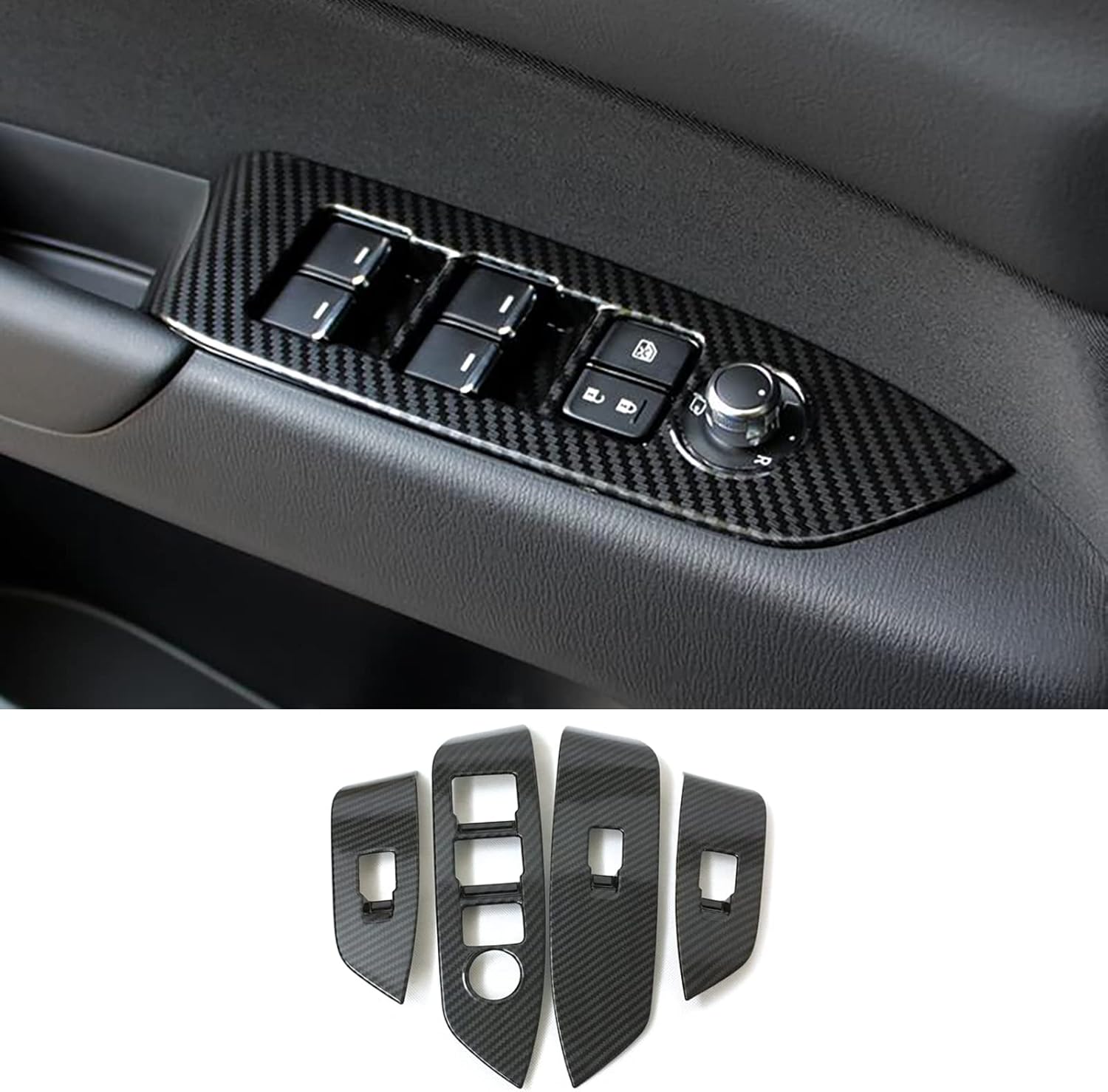 Car Accessories Fit for Mazda CX-5 CX5 2017-2021 2022 2023 2024 2025 Automobile Door Window Control Panel Cover Molding Door Lock Switch Trim (Matte Silver) ABS 4 PCS