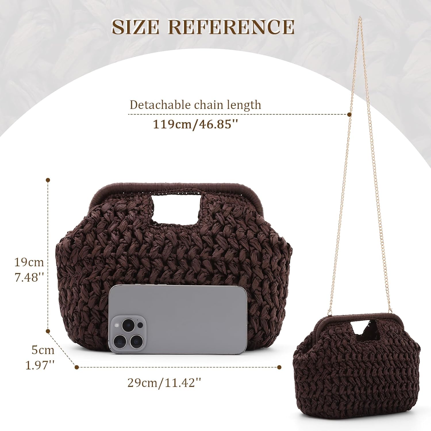 Fecialy Straw Clutch Purse for Women Summer Beach Woven Bags Straw Top Hanlde Handbags Vacation Crossbody Purses
