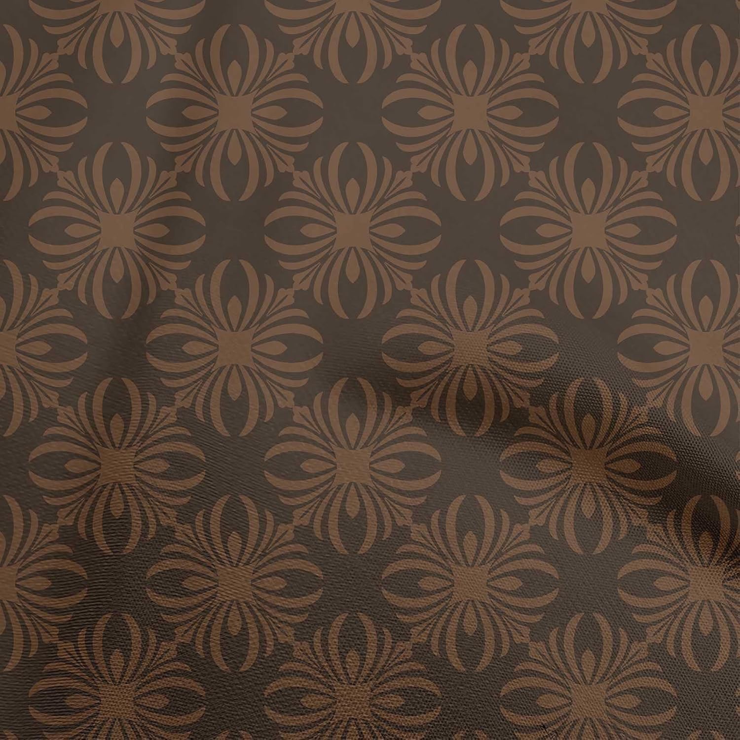 oneOone Cotton Flex Brown Fabric Asian Block Sewing Craft Projects Fabric Prints By Yard 40 Inch Wide-240