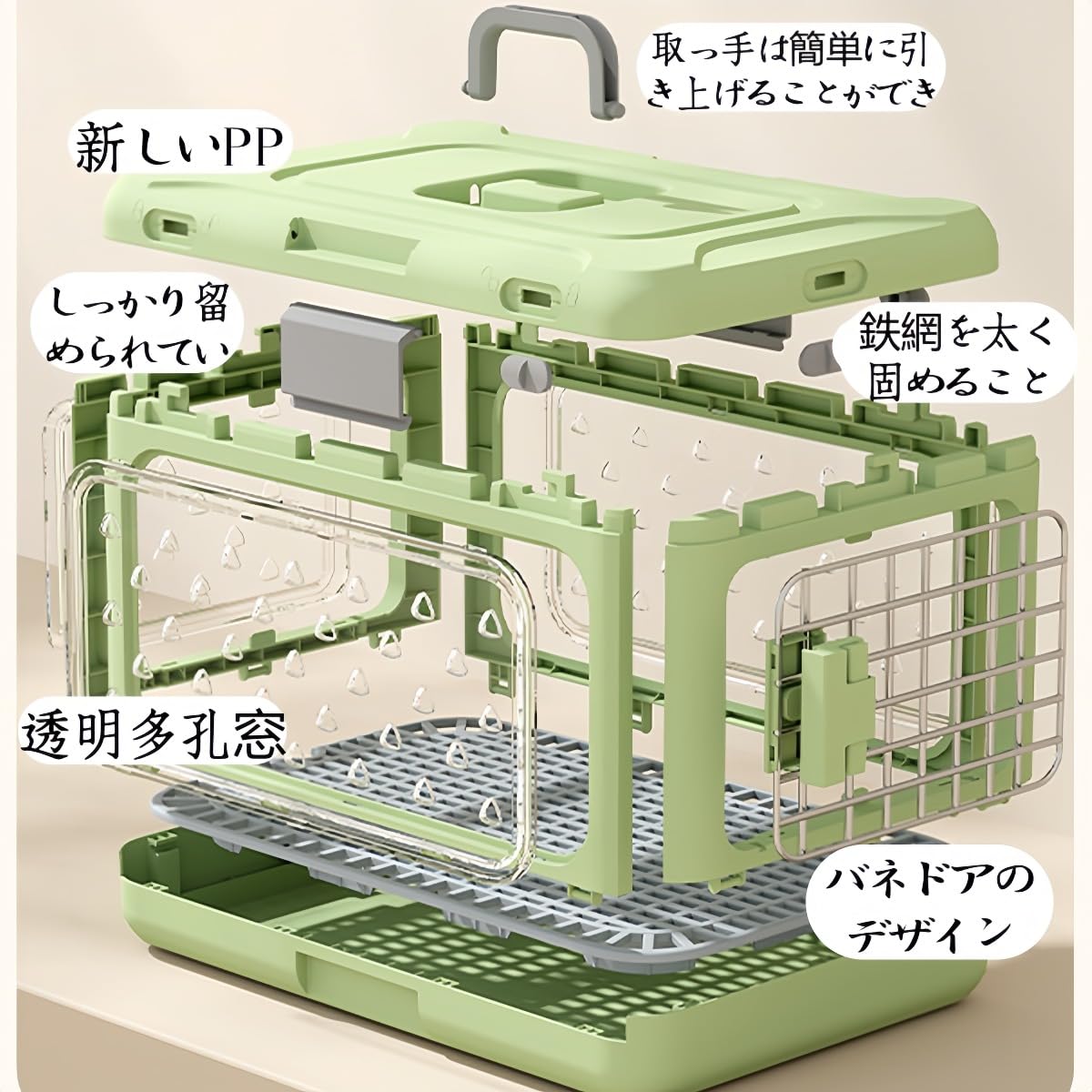 Amazon.co.jp: KUBERASペット キャリー ケージ 航空機 対応 車用