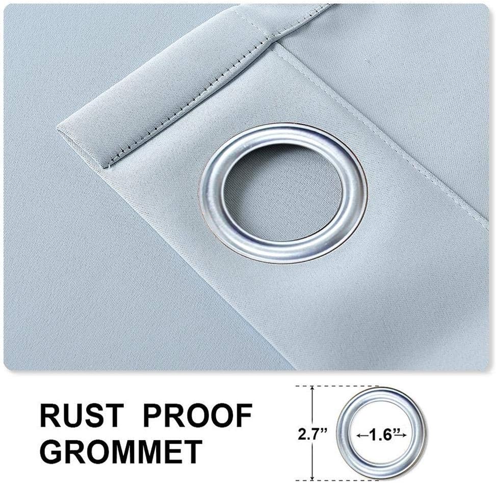 cololeaf Outdoor Curtains for Patio Extra Wide Waterproof Curtain Panels for Porch, Gazebo, Pergola, Cabana, Dock, Beach Home - Bronze Grommet - Sky Blue 200" W x 96" L Inch (1 Panel)