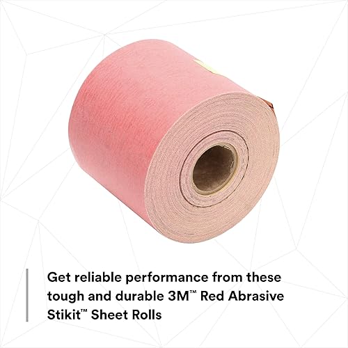 Miniatura 10 de 3M Stikit Red Abrasive Sheet Roll, 01681, No Hole, 2-3/4 in x 25 yd, 400+ Grade, Automotive Sanding Roll Sandpaper for Coating Removal, Body Repair