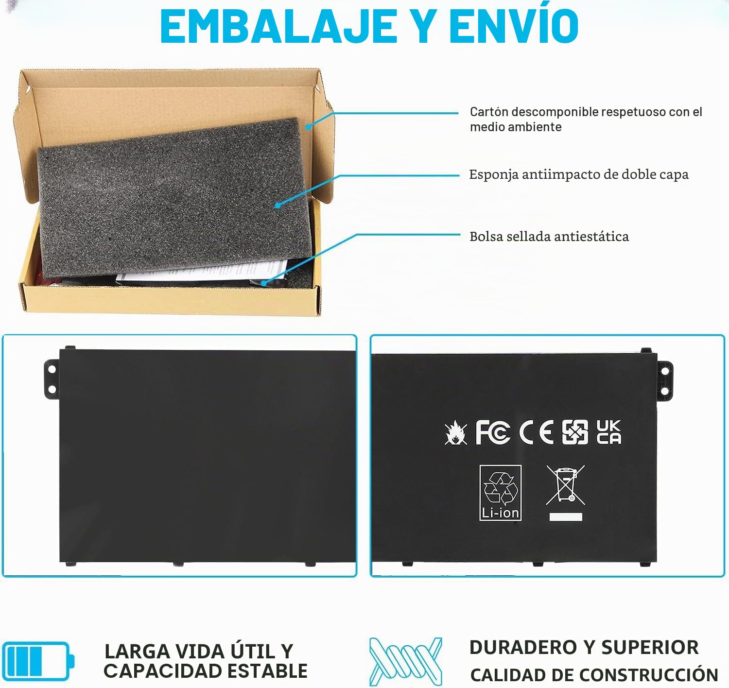 AC14B18J 3ICP5/57/80 Batería para Acer Aspire ES1-531 ES1-533 ES1-571 ES1-731 ES1-131 ES1-521 ES1-522 V3-111 V3-111P V5-122 V5-132 Extensa 2519 Chromebook 11 CB3-111 13 CB5-311 AC14B13J