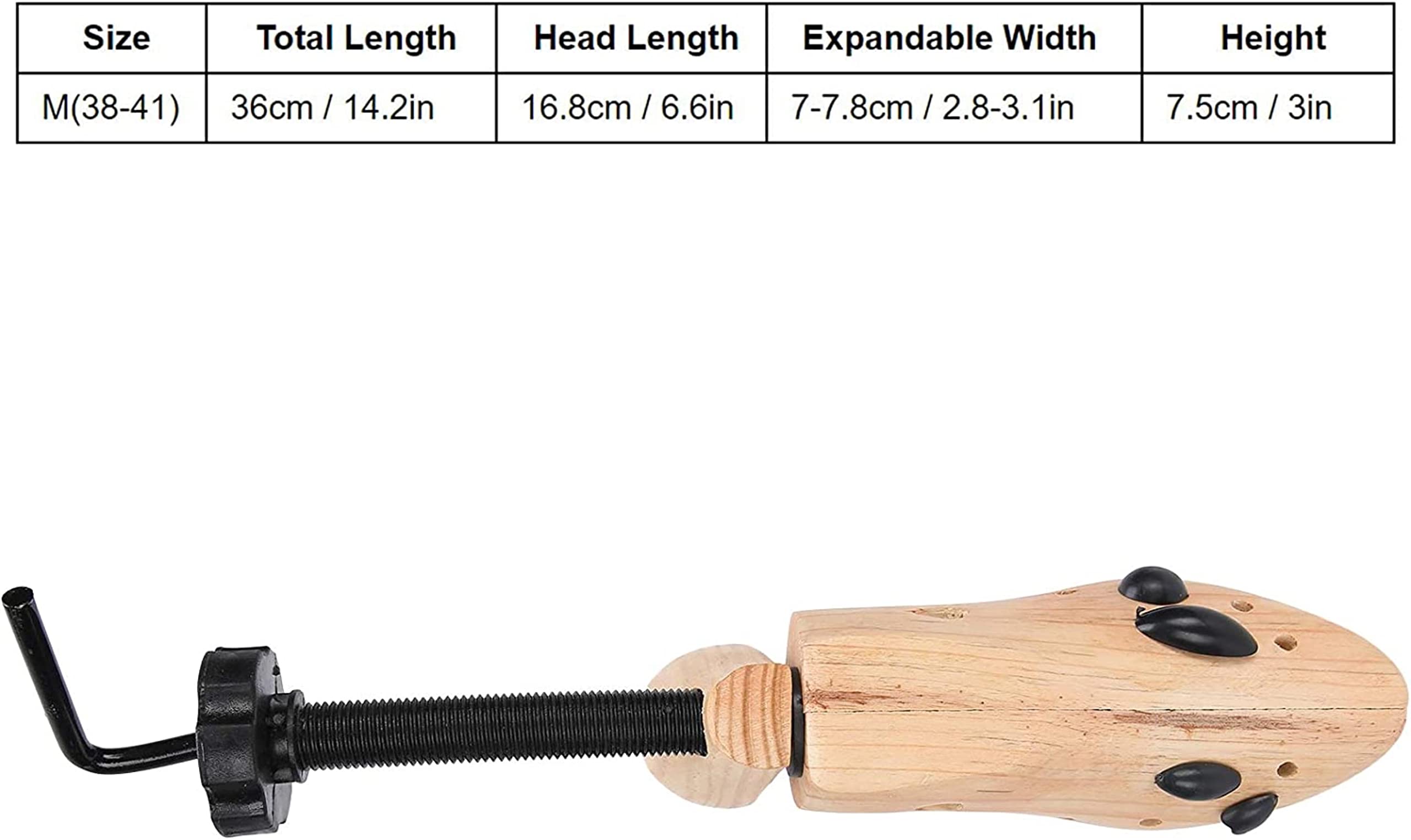 Barella per scarpe, comoda da usare Materiale in legno di pino Strumento di espansione per scarpe ecologiche Supporto per scarpe Barelle per stivali Albero per tacco alto per esterno(40 * 12 * 9c