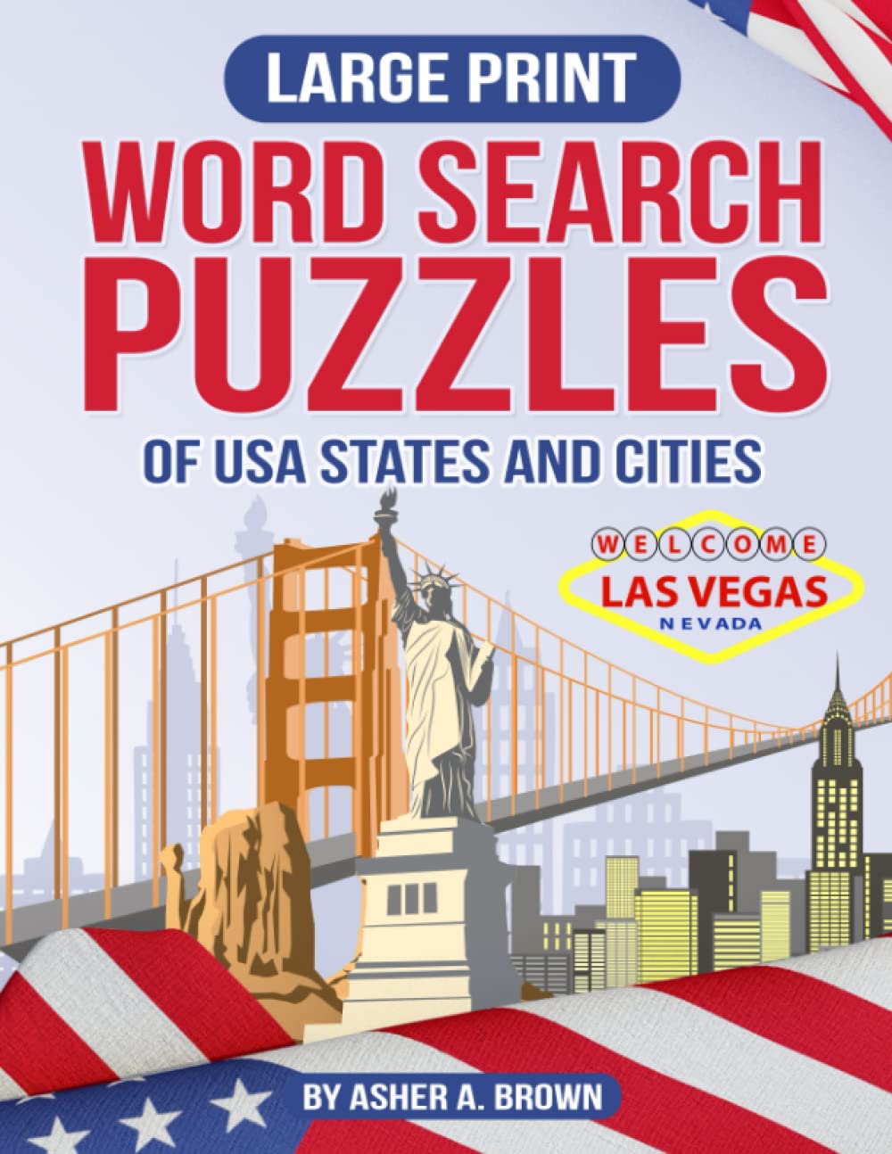 Large Print Word Search Puzzle Of States And Cities In The USA: Perfect ...