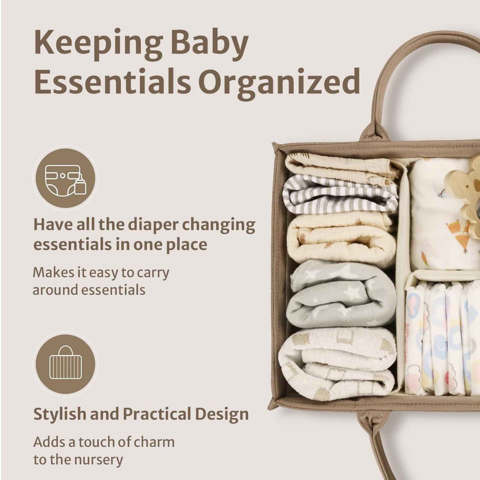 Satiskid Nappy Caddy Organiser with Removable Divider - Image 2