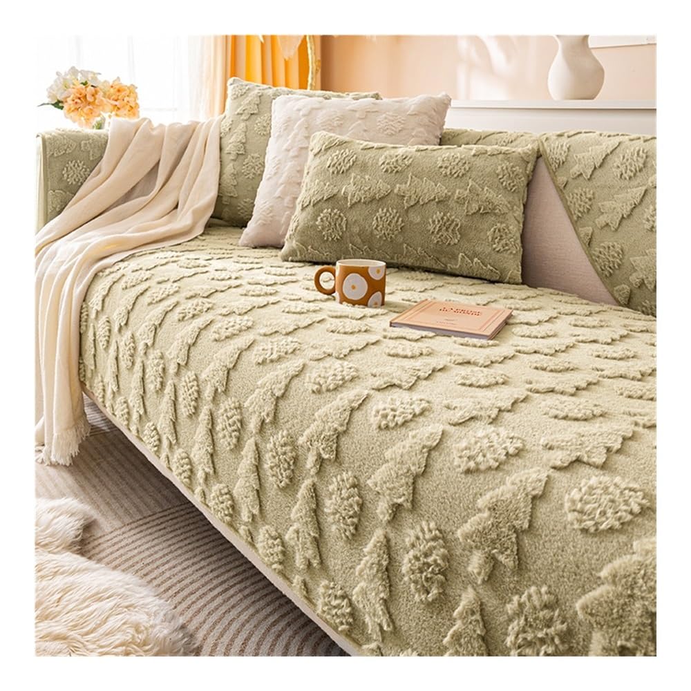 Housse de canapé en fourrure moelleuse jacquard pour réchauffer vos soirées d'hiver