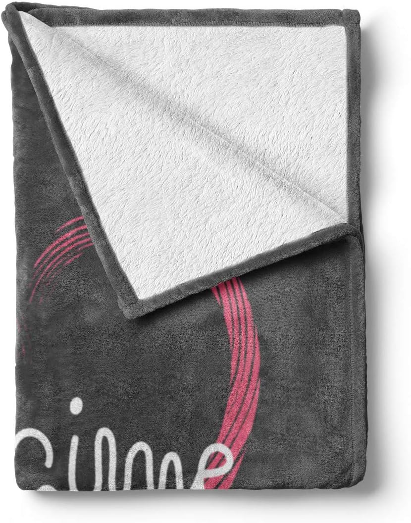 Lunarable French Script Throw Blanket, Romantic Calligraphy Je T'Aime on Heart Valentines Motto Lovers Theme, Flannel Fleece Accent Piece Soft Couch Cover for Adults, 50" x 60", Grey Pink White