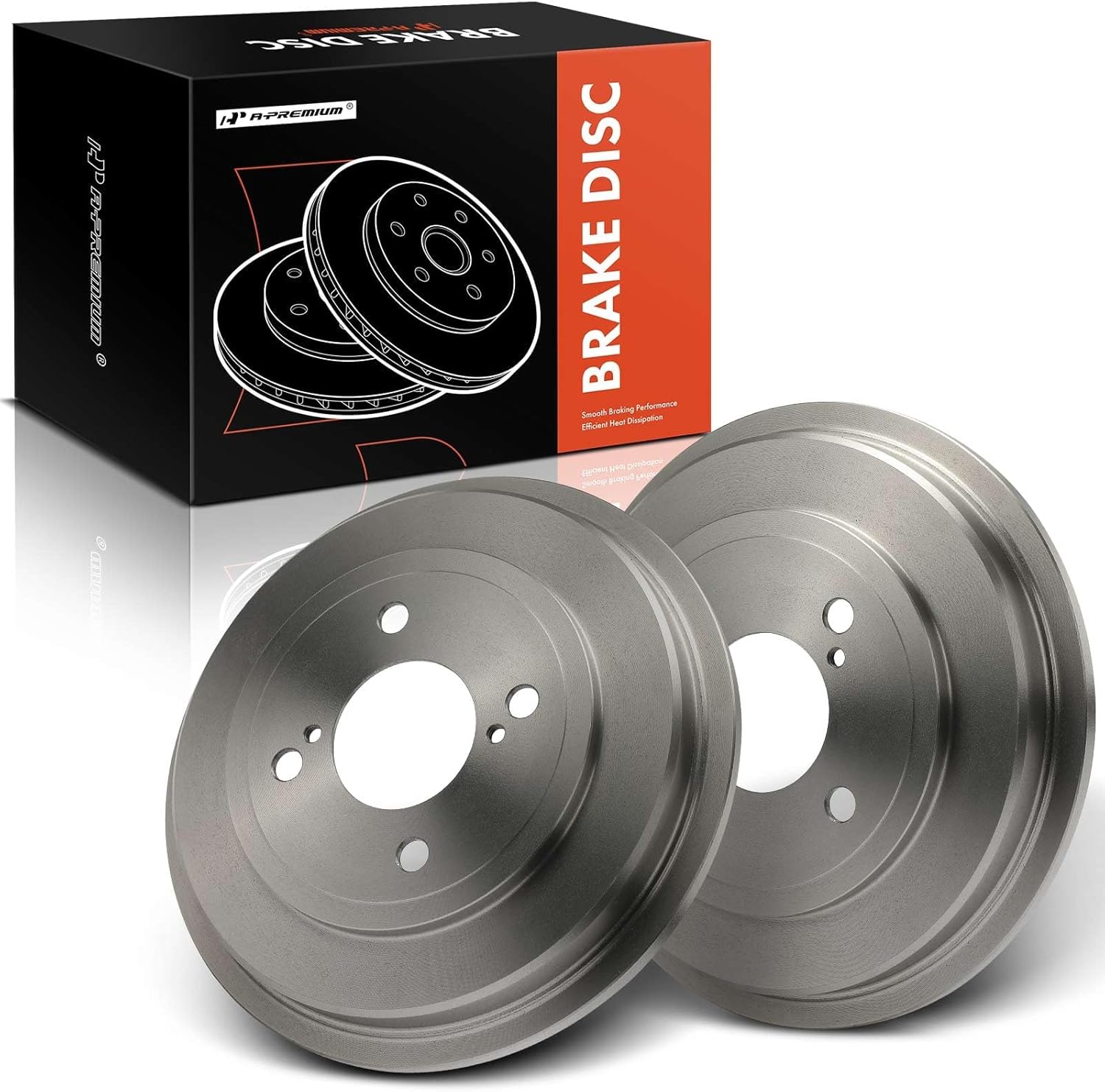 A-Premium Rear Brake Drums Set Compatible with Honda Fit 2015-2020 1.5L 2-PC