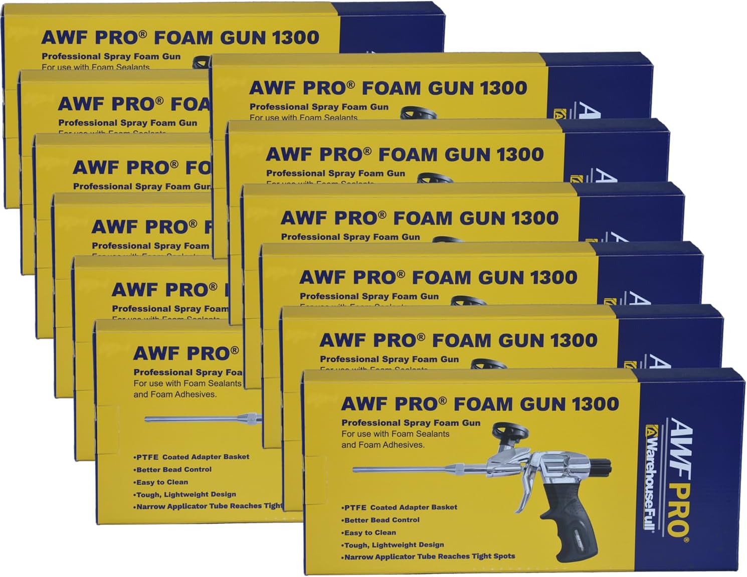 AWF PRO Spray Foam Gun – 5/16 in Barrel with Precision Nozzles for Tight Spaces – Adjustable Flow Control, Contractor-Grade Pro Applicator