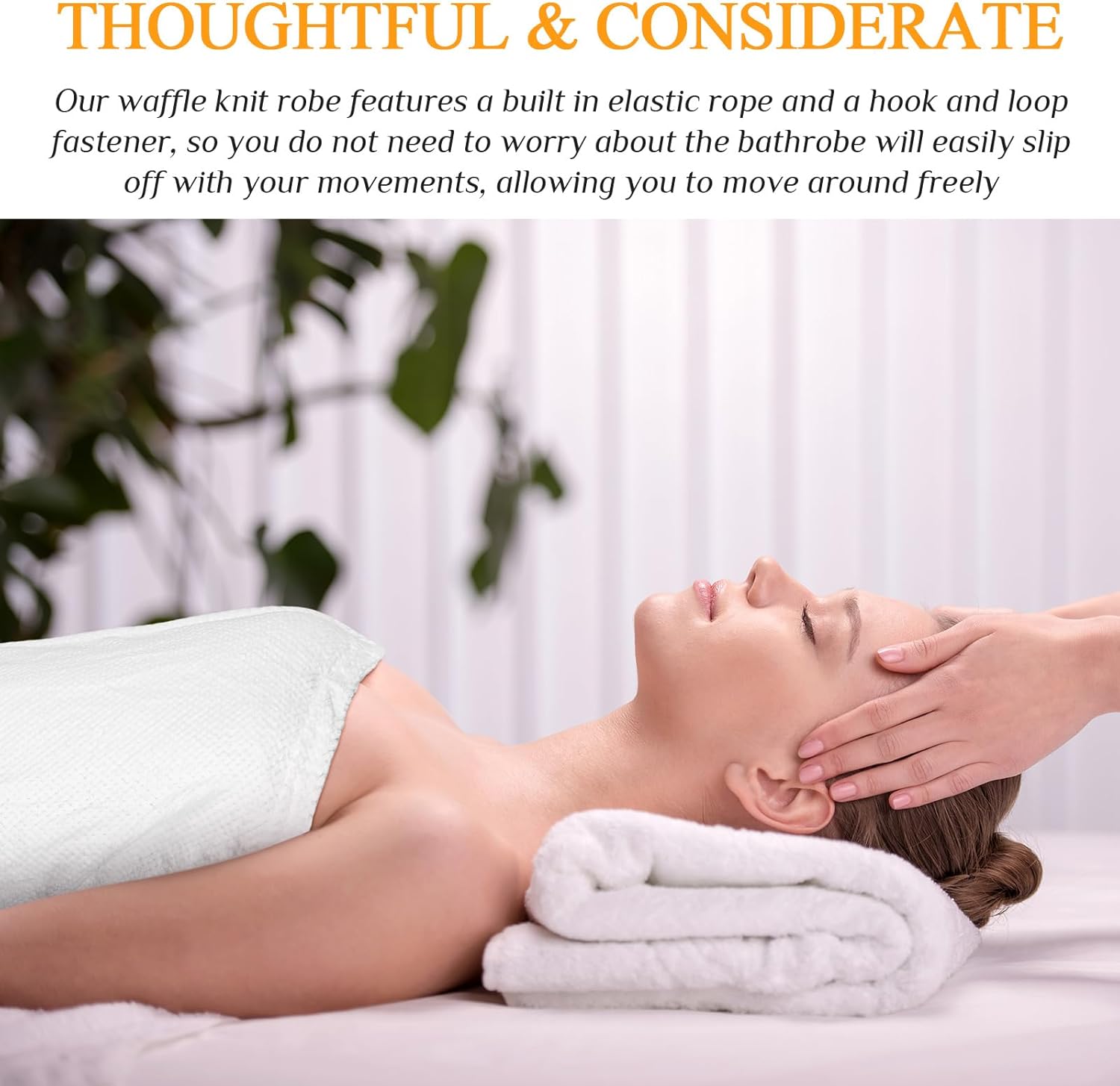 Tigeen 4 Pcs Spa Wrap Towel Wrap for Women Spa Robe with Adjustable Closure Elastic Top Lightweight Wraps for Bath Shower(M,White) - Image 6