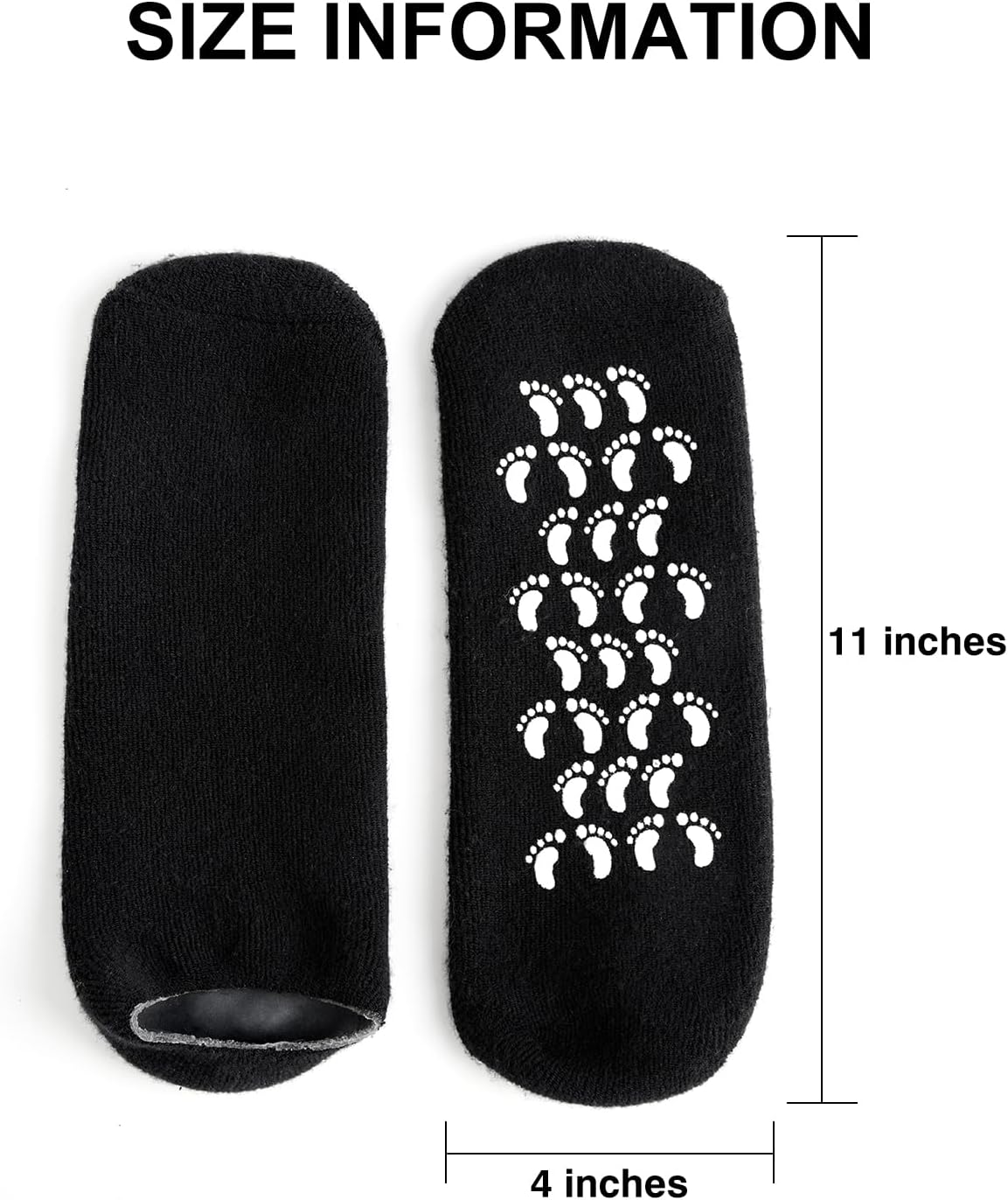 MoyRetty 2 Pairs Moisturizing Silicone Socks for Men - Large Size, Black, Ultimate Aloe-Infused Gel for Home Use - Say Goodbye to Dry Cracked Feet