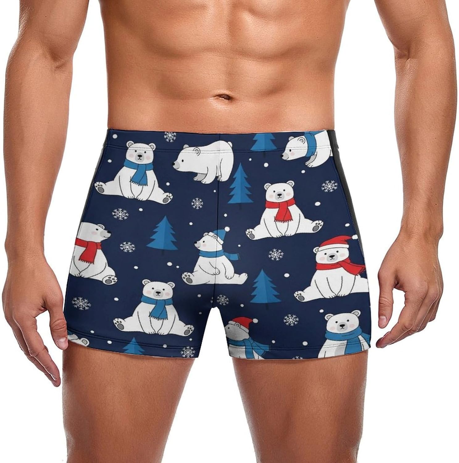 Men's Quick Dry Swim Trunks, Breathable Athletic Bathing Suits Stretchy Tight Swimwear