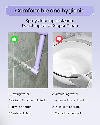 Miniatura 7 de Redsack Botella de bidé portátil para mujeres y hombres, accesorio de bidé personal para inodoro bidé de mano (morado)