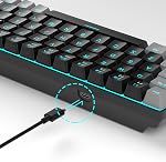 MageGee Portable 60% Mechanical Gaming Keyboard, MK-Box LED Backlit Compact 68 Keys Mini Wired Office Keyboard with Red Switch for Windows Laptop PC Mac - Black/Grey